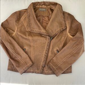 Bagatelle Brown faux Leather Moto Jacket